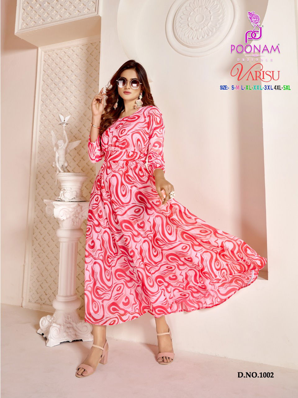 Poonam Varisu Printed Plus Size Wholesale Anarkali Kurti Catalog